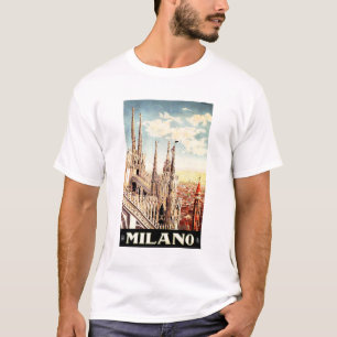 Camiseta Catedral de MILANO Milão Vintage - Viagem Art ita