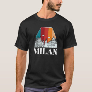 Camiseta Catedral de Milão Silhueta Retro Itália