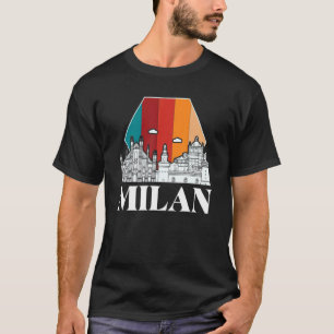 Camiseta Catedral de Milão Silhueta Retro Itália