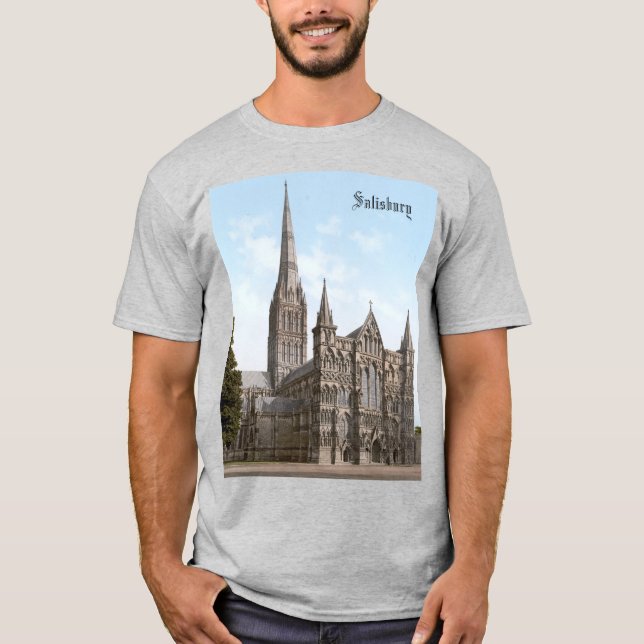 Camiseta Catedral de Salisbury, na Inglaterra (c. 1900) (Frente)