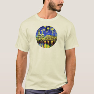 Camiseta Catedral de Starry Night Cologne Alemanha