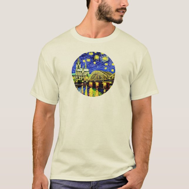 Camiseta Catedral de Starry Night Cologne Alemanha (Frente)