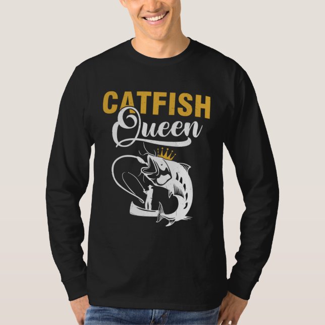 Camiseta Catfish Queen  Fishing Catfishing Girls Women (Frente)