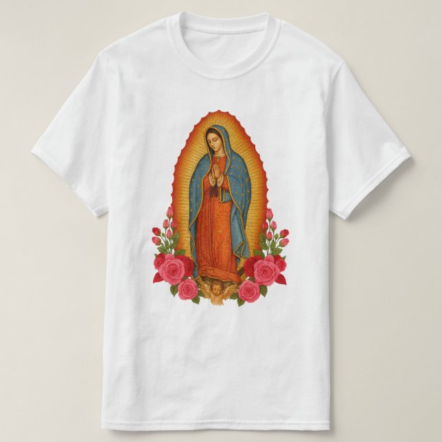Camiseta Catholic Our Lady of Guadalupe Saint Virgin Mary (Frente do Design)