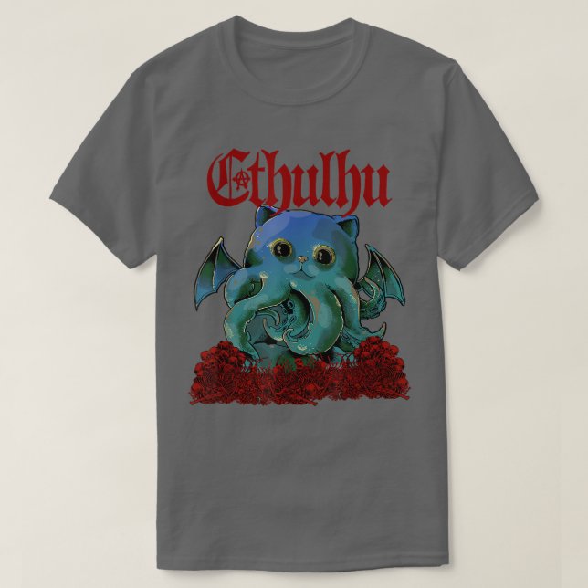 Camiseta Cathulhu Funny Cute Cathulhu Kawaii Cat  (Frente do Design)