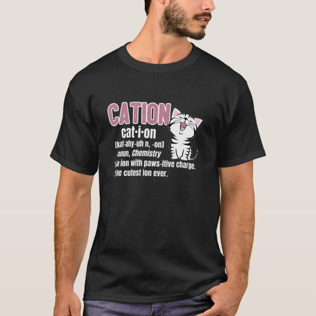 Camiseta Catião - Engraçada Química de Ciência da Gata, Eng (Frente)