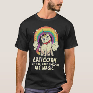 Camiseta Caticorn Half Cat Half Unicorn All Magic Rainbow
