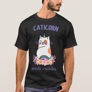 Camiseta Caticorn Precisa De Cudles Frio De Unicórnio Bonit