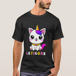 Camiseta Caticorn Tee Cat Unicorn Raparigas Mulheres Milho-