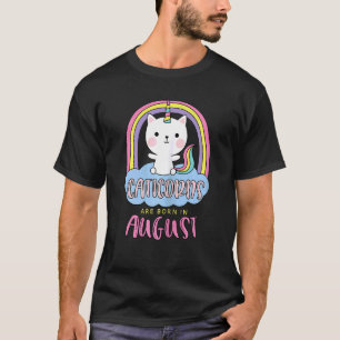 Camiseta Caticorns São Nasceres No Aniversário De Agosto Do