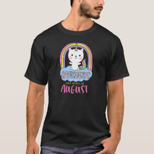 Camiseta Caticorns São Nasceres No Aniversário De Agosto Do
