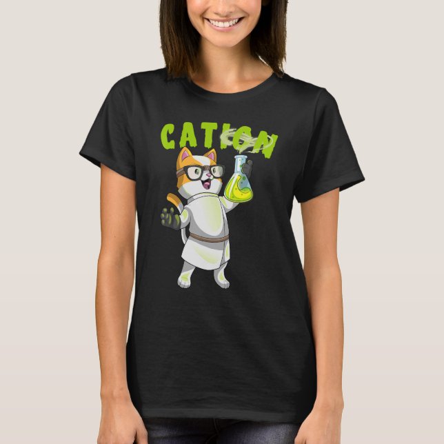 Camiseta Cation Cute Science Cat Pawsitive Element Chemipis (Frente)