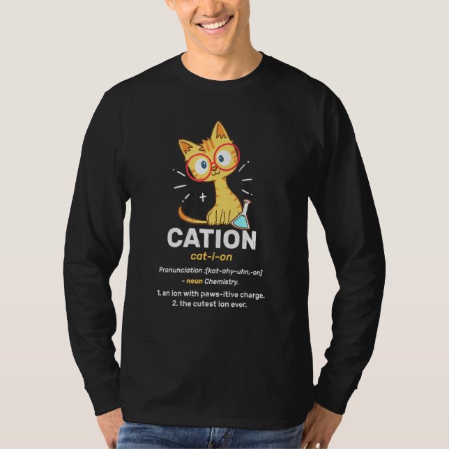 Camiseta Cation Cute Science Cat Pawsitive Element Chemipis (Frente)
