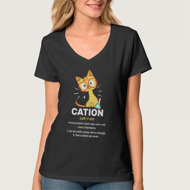 Camiseta Cation Cute Science Cat Pawsitive Element Chemipis (Frente)