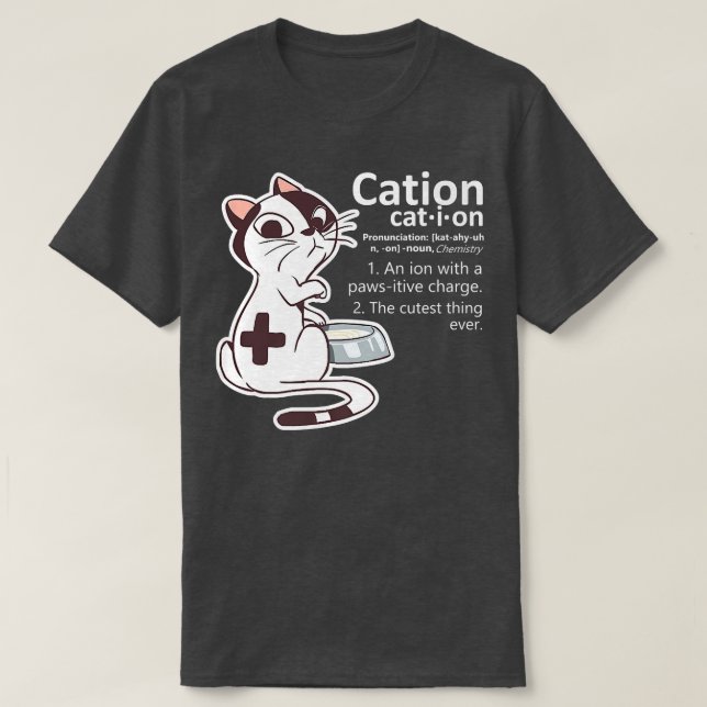 Camiseta Cation Science Pun Para Cientista E Cat Lover P (Frente do Design)