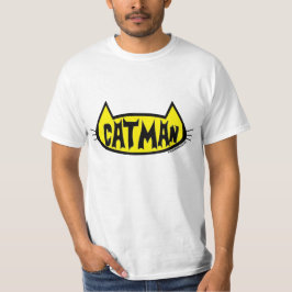 Camiseta "CATMAN" Cabeça de Gato Masculino Amante de Gatos