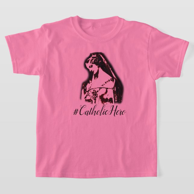 Camiseta #CatólicoHero Isabella Tee (Raparigas) (Postura )