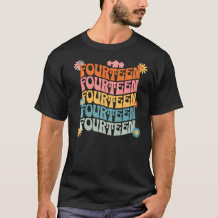 Camiseta Catorze Retro 70s Flores Trendy Aniversário 14 Ano