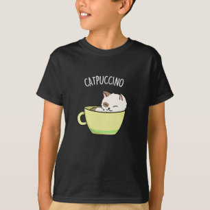 Camiseta Catpuccino Gato Gatinho Engraçado Na Taça Pun Dark
