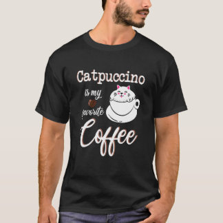 Camiseta Catpuccino Meu Café Favorito Kitten Capp Coffeine