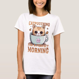 Camiseta Catpuccino para um gato de café da manhã perfeito