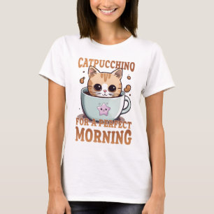 Camiseta Catpuccino para um gato de café da manhã perfeito