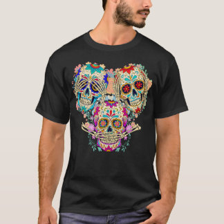 Camiseta Catrina de Crânio de Açúcar Engraçado Dia dos Mort