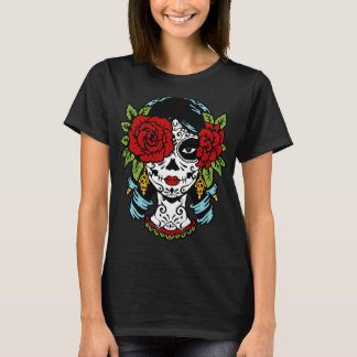 Camiseta Catrina Rosa Sugar Skull Calavera México Esqueleto