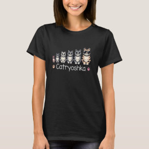 Camiseta Catryoshka Cute Cats Matryoshka Ninho Russo Do