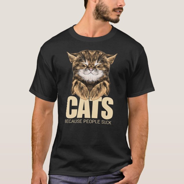 Camiseta Cats 365 Cat Because People Suck (Frente)