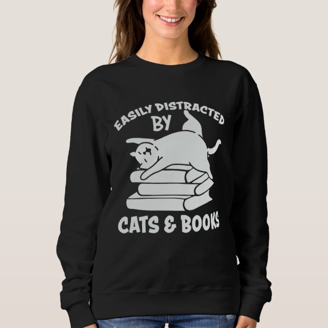 Camiseta Cats And Books   Cute Cat Owner Cat  Cat Mom (Frente)