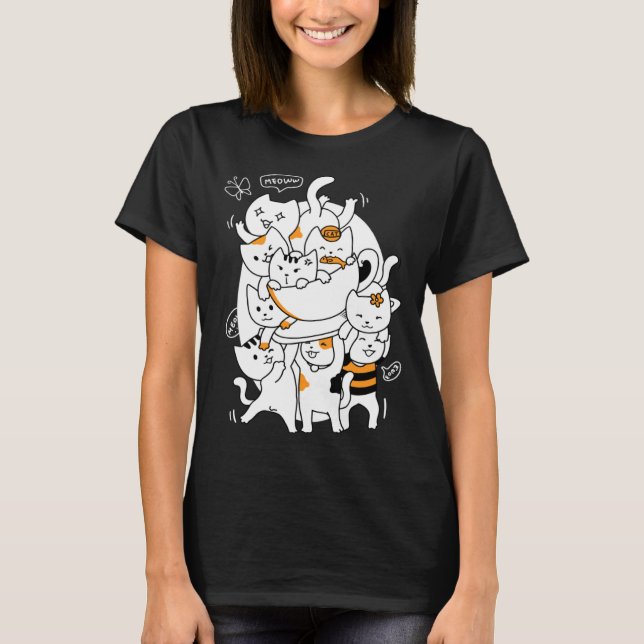 Camiseta Cats and Coffee (Frente)
