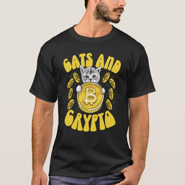 Camiseta Cats And Crypto Cryptocurrency Blockchain Trader F (Frente)