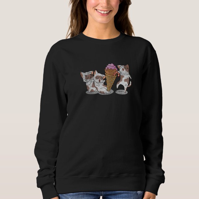 Camiseta Cats And Ice Cream Summer Dessert Gelato Cat Mom D (Frente)