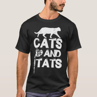 Camiseta Cats And Tats Tattoo Enthusiast Skin Art Cat Lover