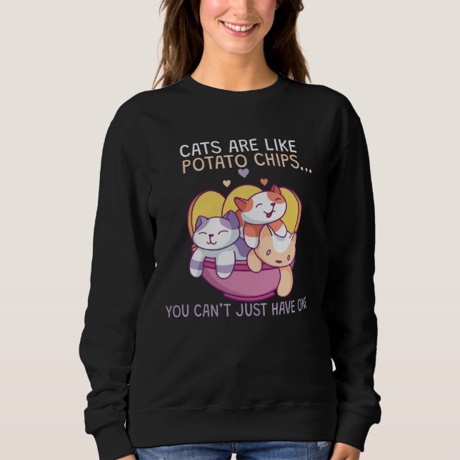 Camiseta Cats Are Like Potato Chips (Frente)