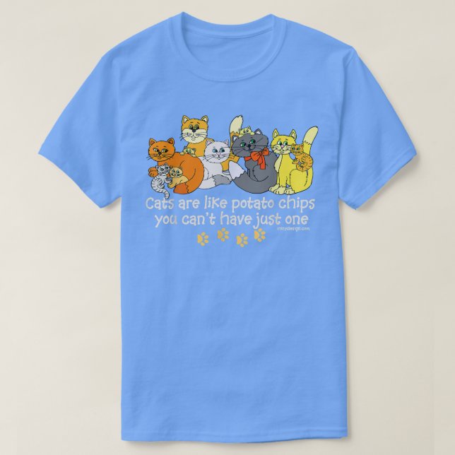Camiseta Cats Are Like Potato Chips Funny Dark  (Frente do Design)