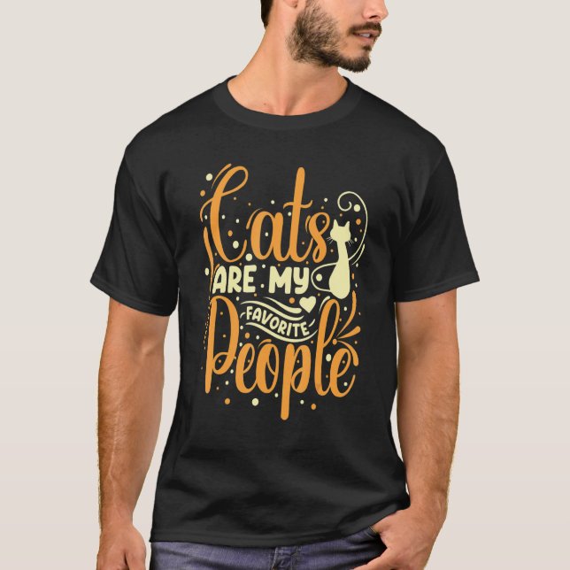 Camiseta Cats Are My Favorite People  Cute Cat  Kitty Mom (Frente)