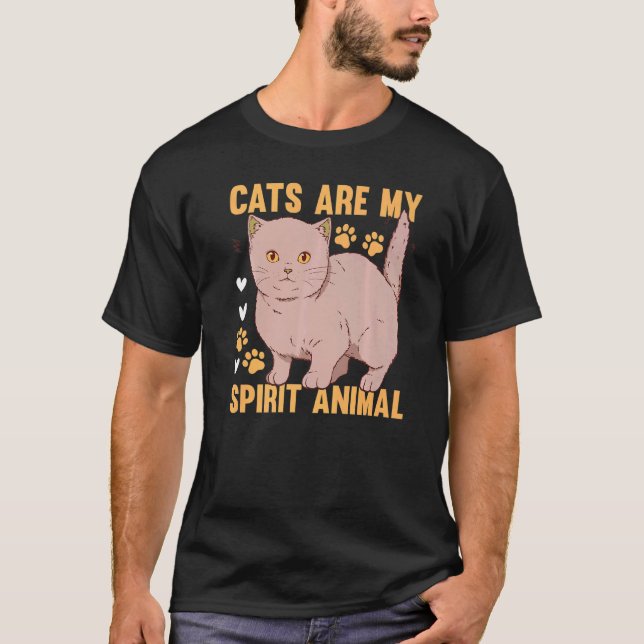 Camiseta Cats Are My Spirit Animal I Cat Owner Cute Cat I C (Frente)