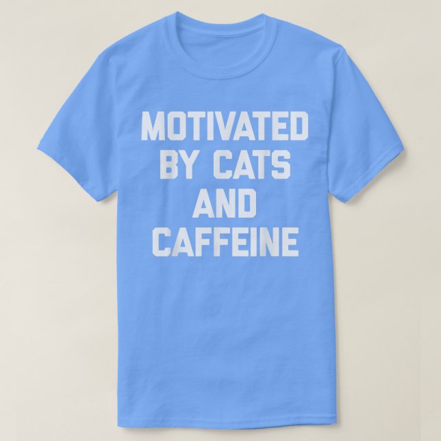 Camiseta Cats & Caffeine  funny saying sarcastic novelty cu (Frente do Design)