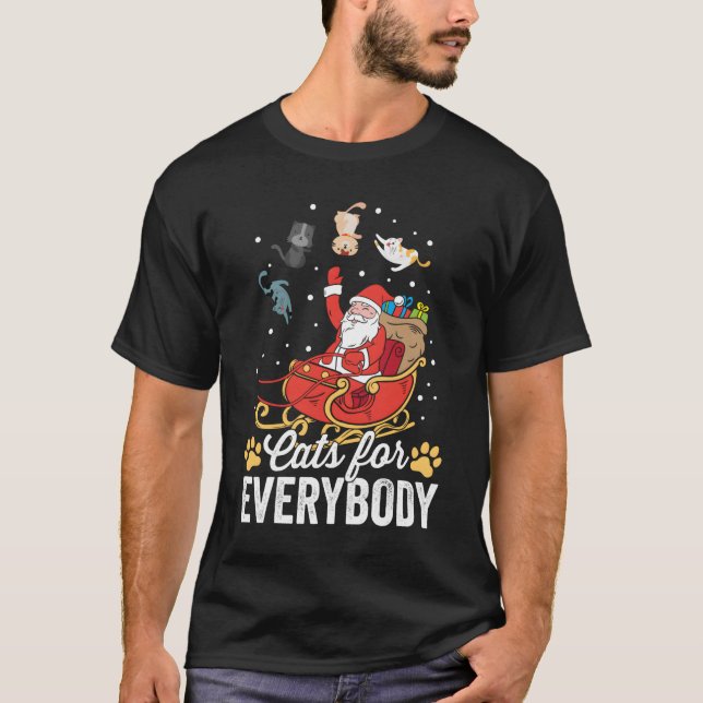 Camiseta Cats For Everybody Santa Kitties Merry (Frente)