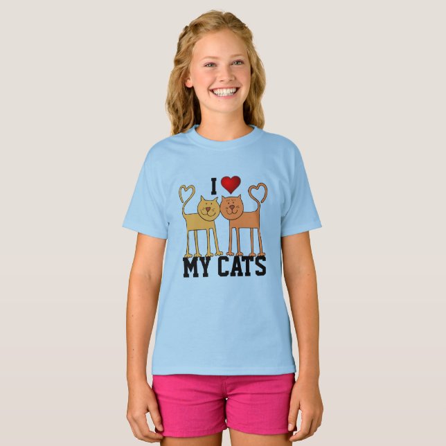 Camiseta Cats: I Love My Cats (Frente Completa)