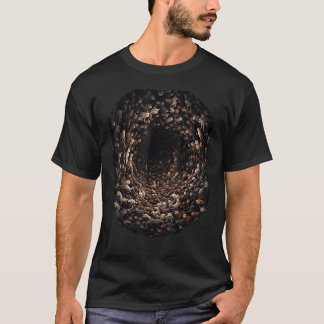 Camiseta Cats in Black Hole Funny Cat Lover Cat Mom Cat Dad (Frente)