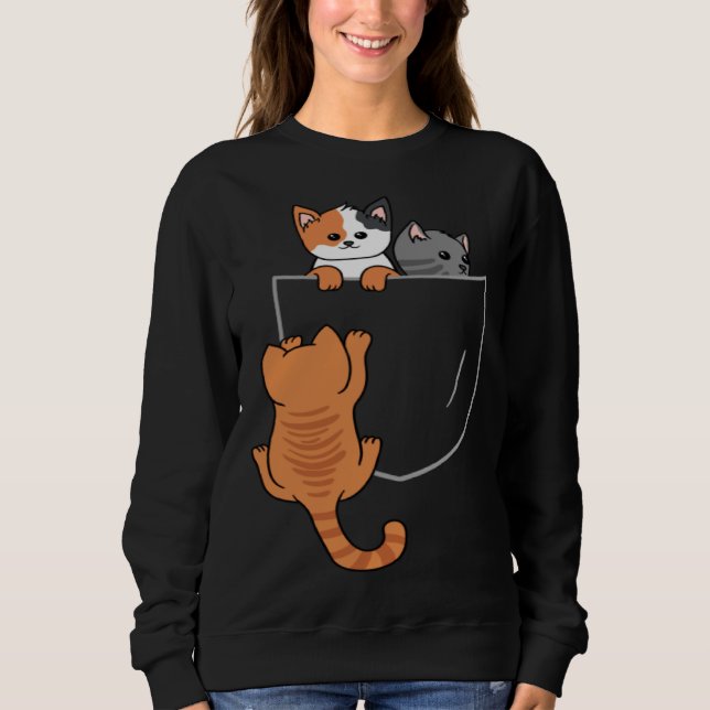 Camiseta Cats In The Pocket Breast Pocket Animal  Cats (Frente)