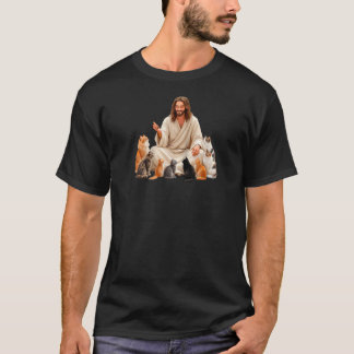 Camiseta Cats Jesus Christ Tee Kitty Lover Bible Reader Chr