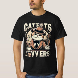 Camiseta Cats Lovers Cute Cottagecore Cat with ghitar