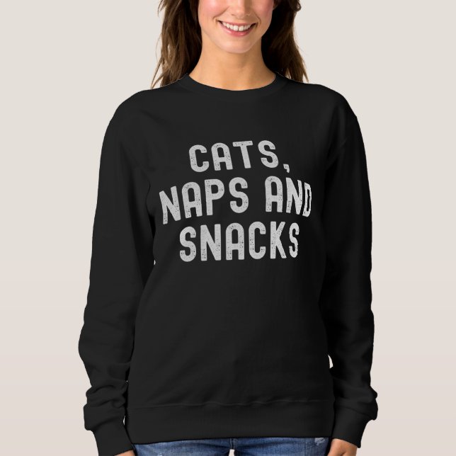 Camiseta Cats Naps And Snacks (Frente)