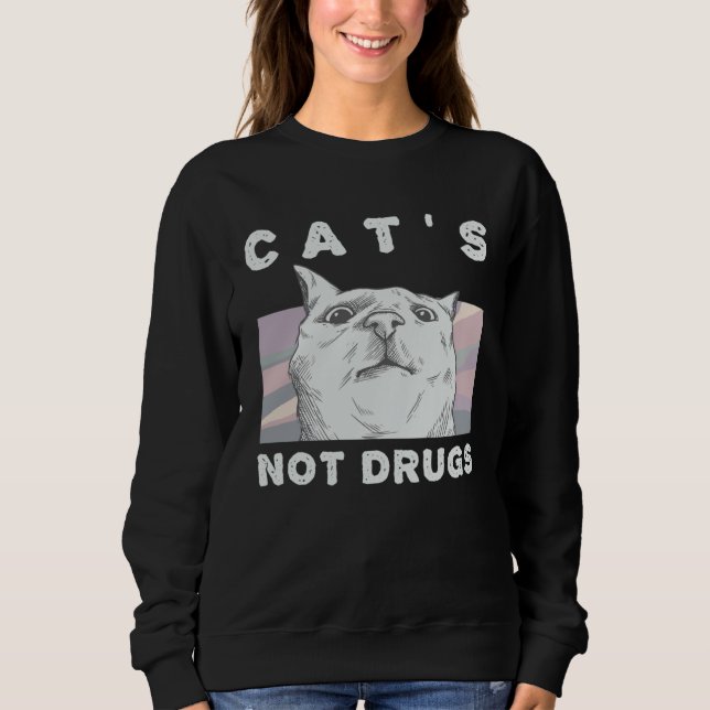Camiseta Cats Not Drugs  Cat  for Women and Men (Frente)