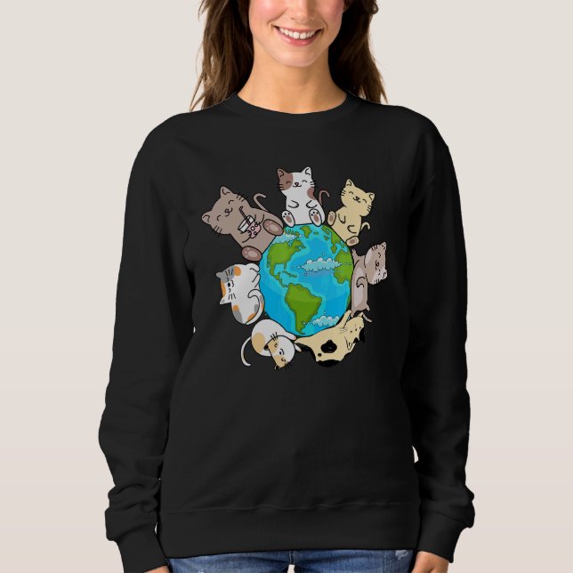 Camiseta Cats On Earth I Cat  Cats on Earth  Cute Cats (Frente)