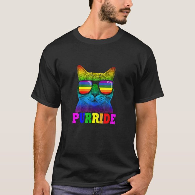 Camiseta Cats Purride LGB Gay Pride Cat Dad  For Women Men (Frente)